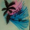 Airbrush T-Shirt beach scene 