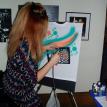 Jennifer Montgomery Airbrushing a t-shirt